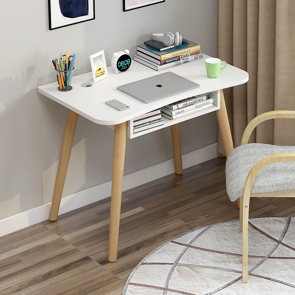 Miniaturbild: Bedroom Study Computer Desk for Teenager Home Office Table Desk With Bookcase
