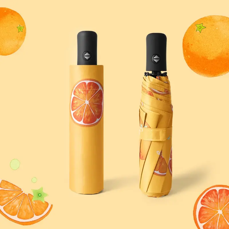 Thumbnail: Cute Fruit Girls Umbrella Automatic Folding Clear Umbrella Rain Women