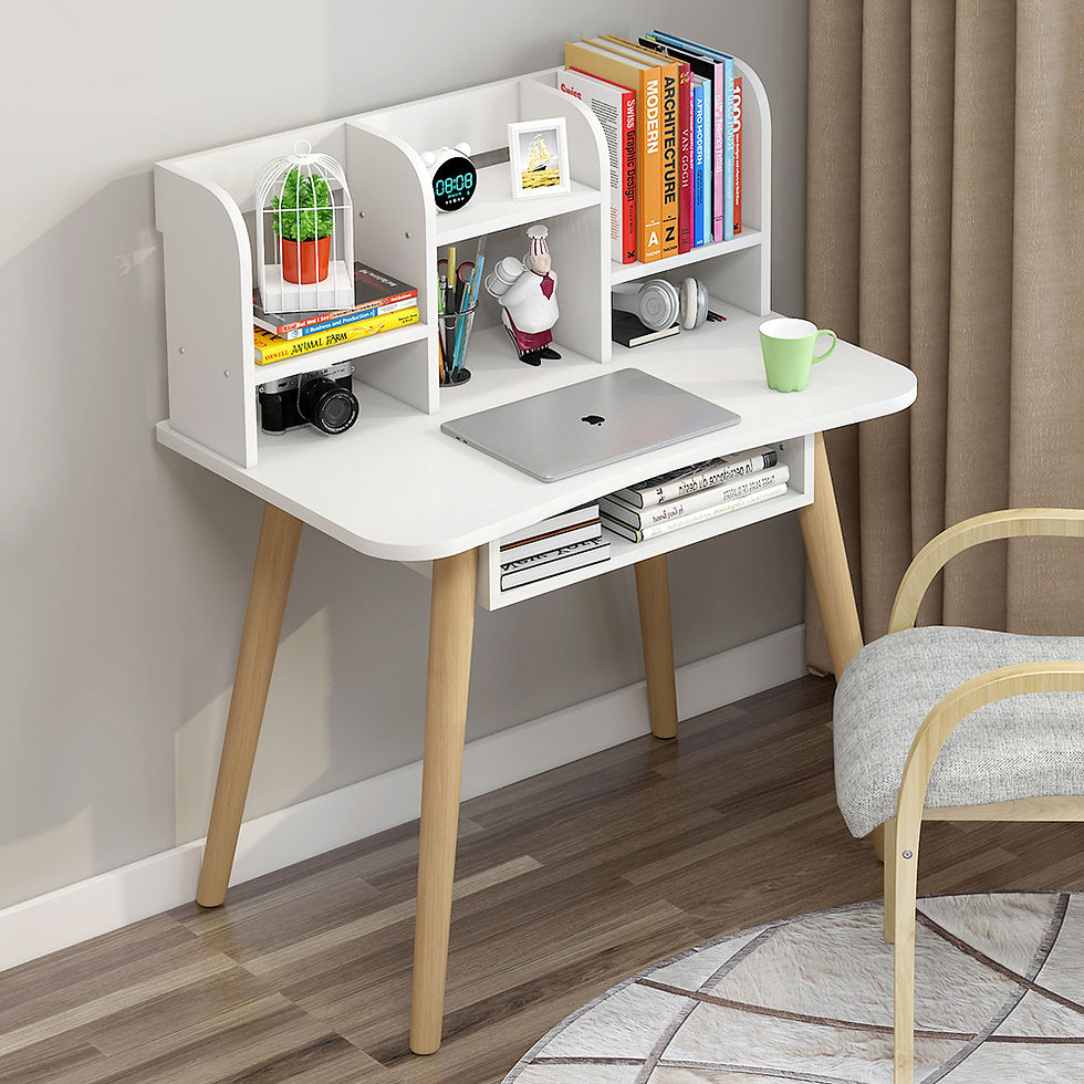 थंबनेल: Bedroom Study Computer Desk for Teenager Home Office Table Desk With Bookcase