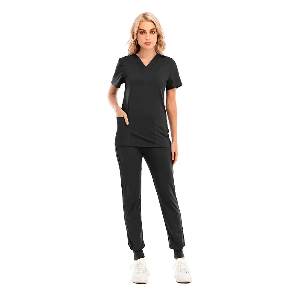 Thumbnail: New Elastic Nurse Scrubs Sets v Neck Medical Uniforms Anti Wrinkle Hospital