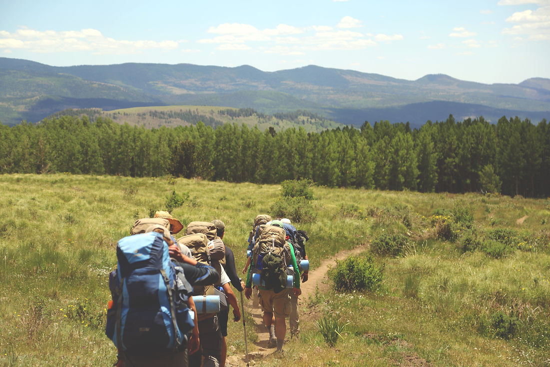 Group Hiking Outdoors