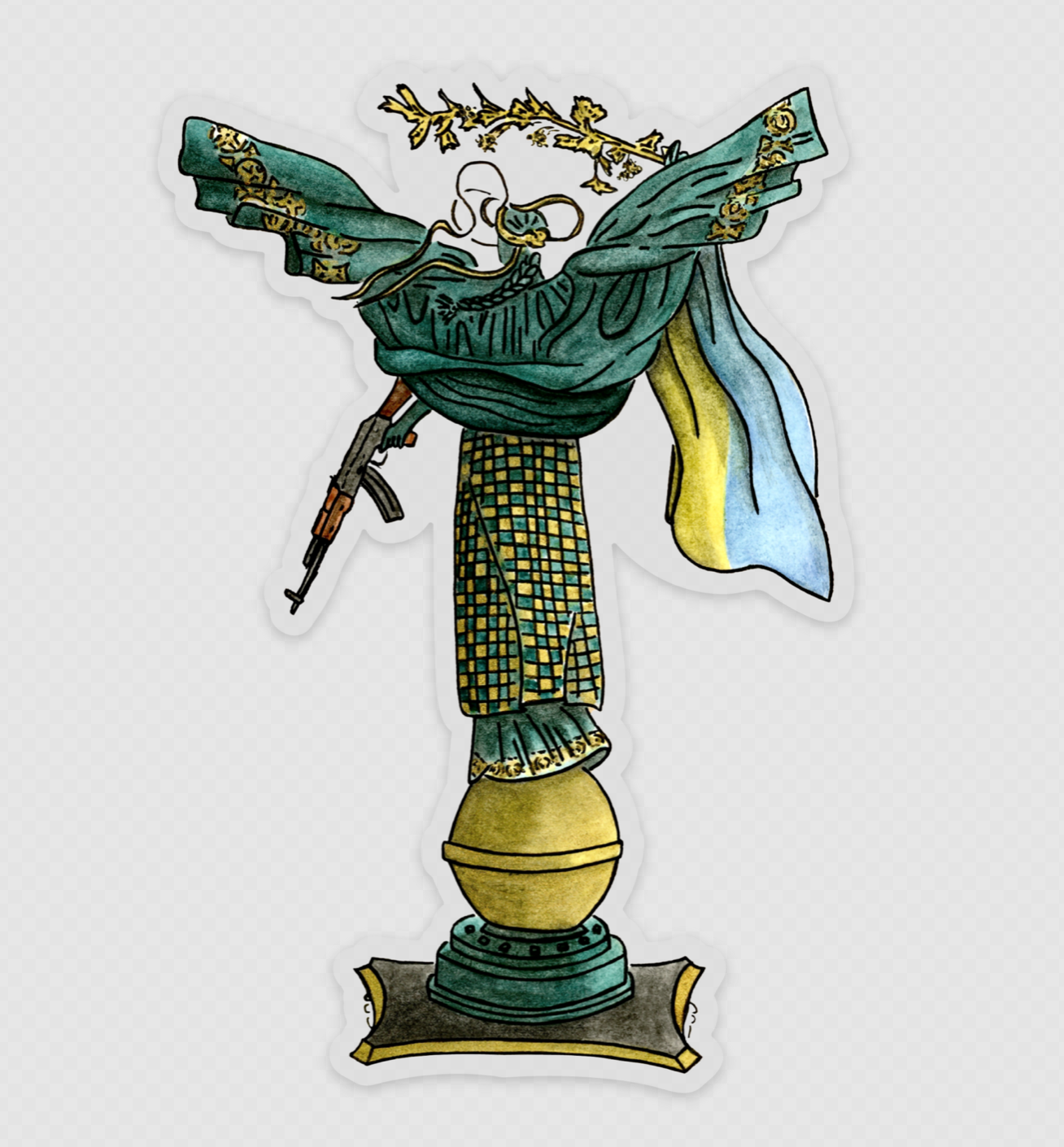 Ukraine Independence Monument Clear Sticker