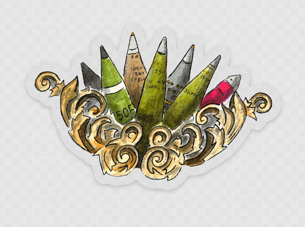 Artillery Rounds Clear Sticker