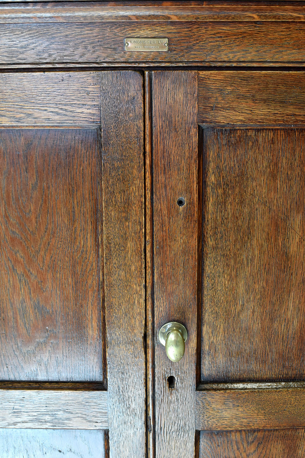 Thumbnail: Oak School Cupboard Brass Handle