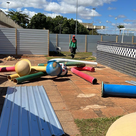 Início das obras do parque aquático infantil na Asbac