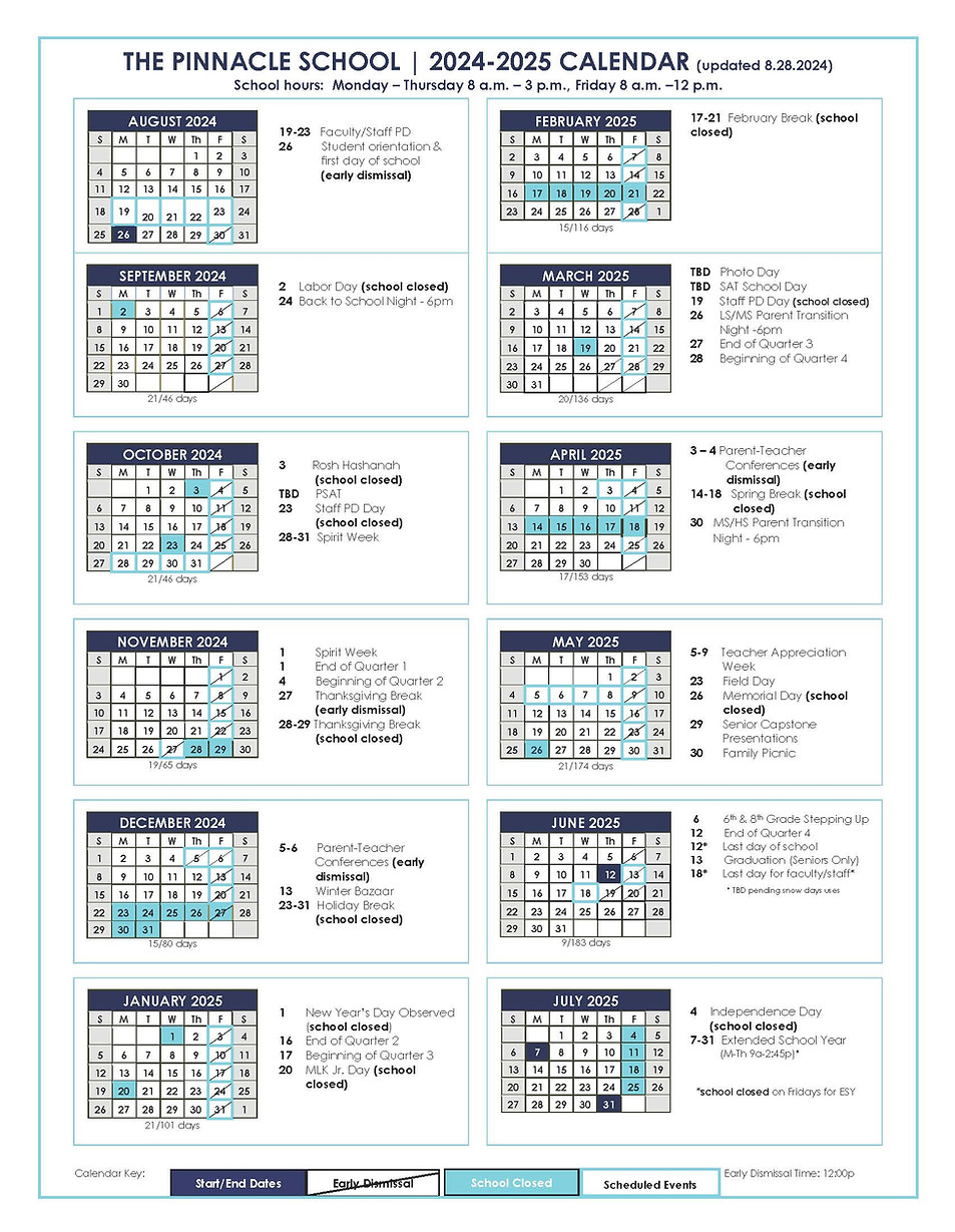 The Pinnacle School School Calendar Inclusion School Stamford CT