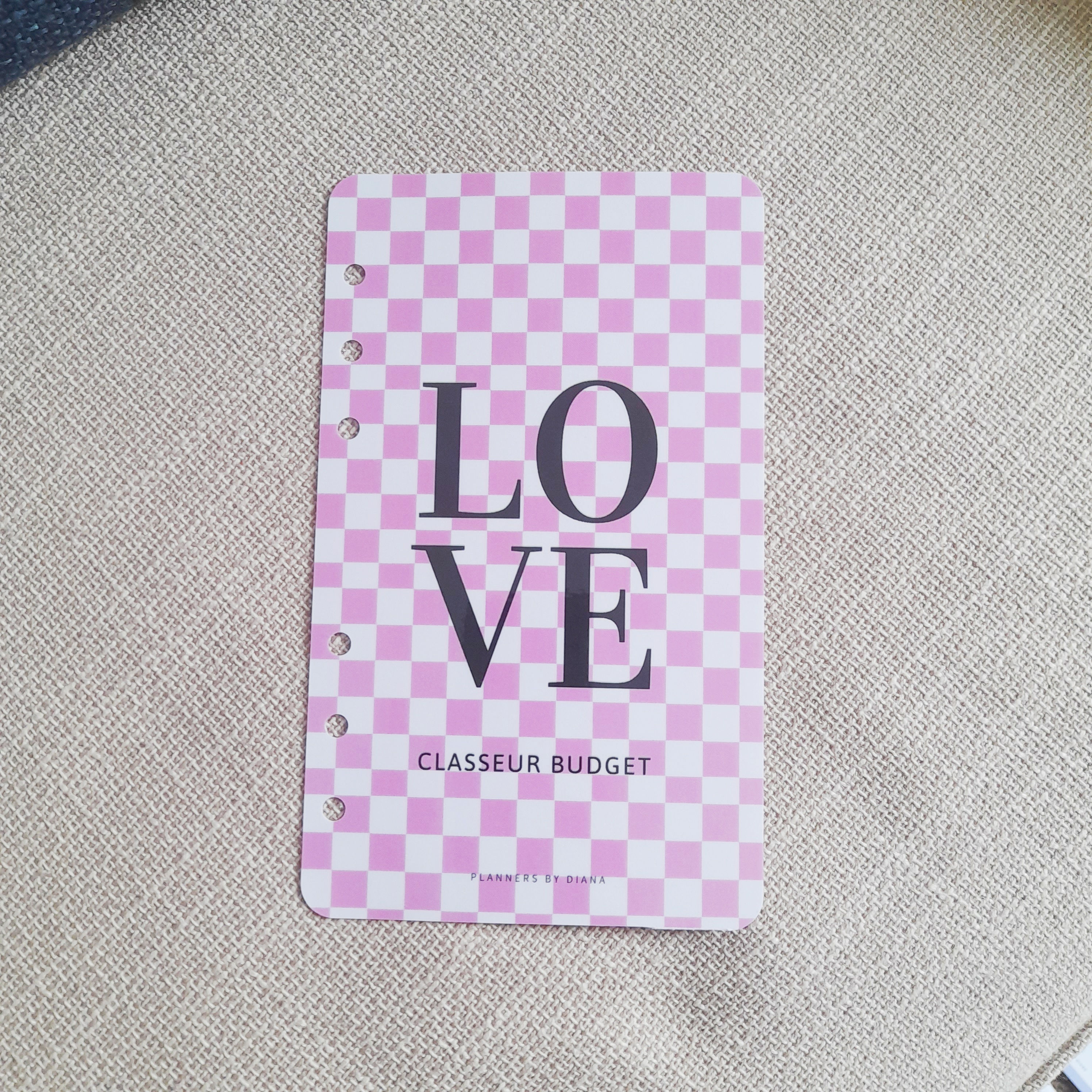 A6 Page de Garde Damier Rose