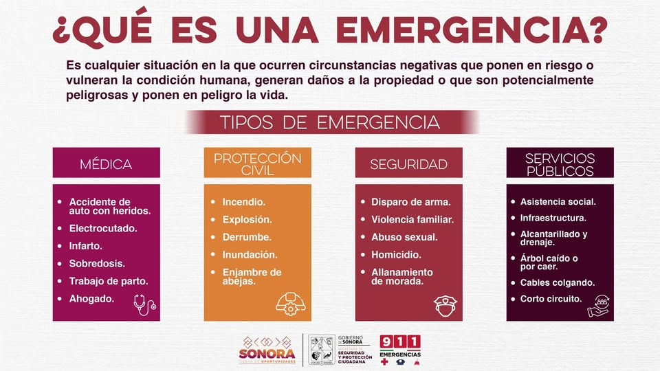 9-1-1: LLAMADAS RESPONSABLES SALVAN VIDAS EN SONORA