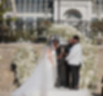 Bride and Groom with weddig officiant
