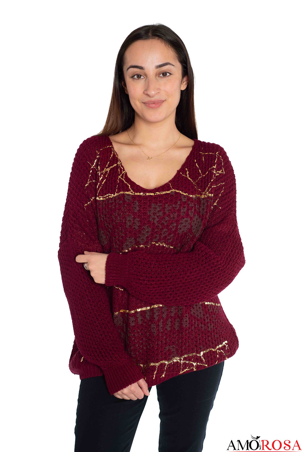 Miniatura: Printed Foil Knit Sweater