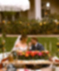 Couple at an elopement wedding picnic