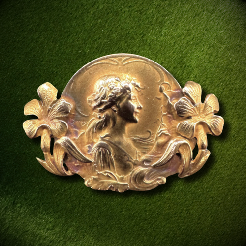 Broche Art Nouveau Signée FIX Et E. DROPSY - Métal Doré Or FIX - Occasion, Sans Pierre