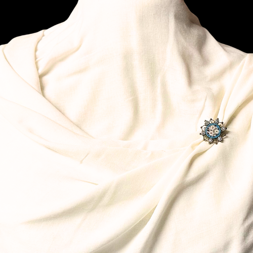 Thumbnail: VICTORIAN – Antique MICRO-MOSAIC Daisies & Forget-Me-Nots Brooch