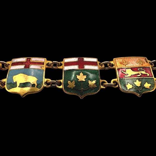 Thumbnail: ART DECO - CANADIAN Heraldic GRAND TOUR Bracelet