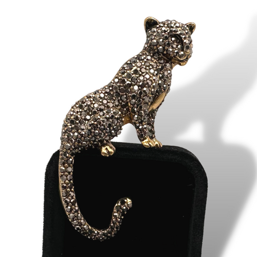 Pewter Jaguar Brooch