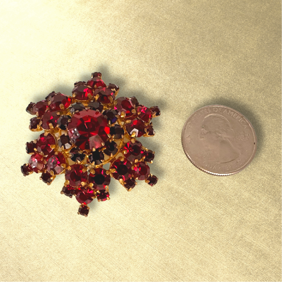 Thumbnail: EDWARDIAN – Large Ruby & Garnet Coloured Antique FRENCH Paste Pendant/Brooch