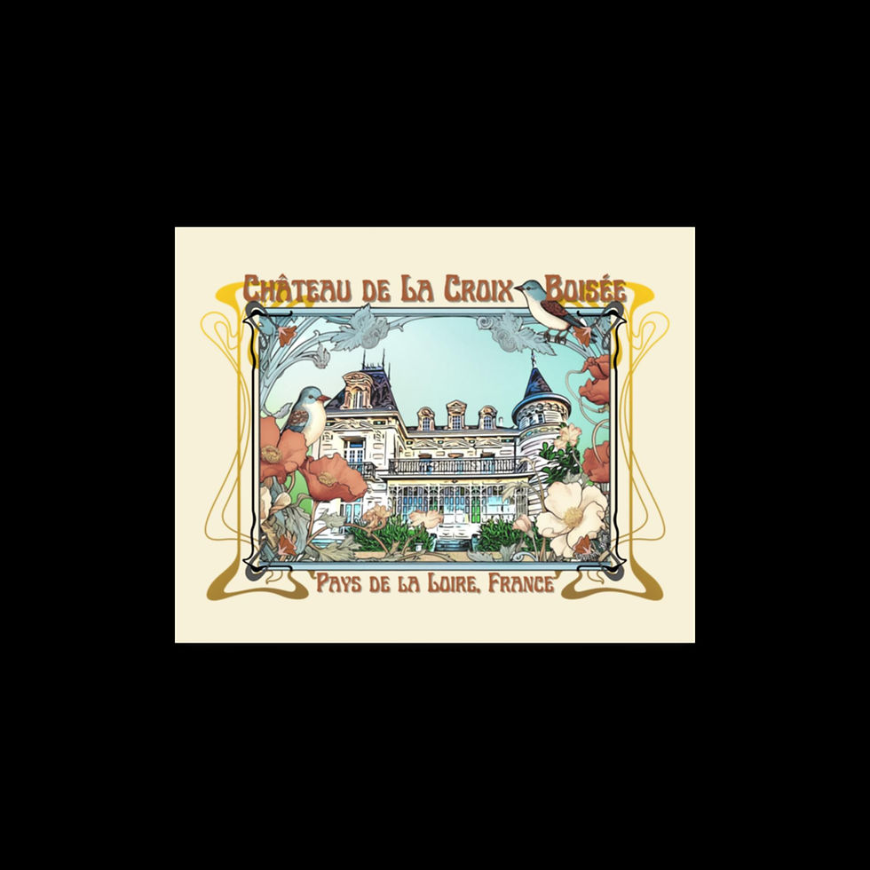 Thumbnail: CHATEAU DE LA CROIX BOISEE - Art Nouveau Style Art Print by Vivienne Birt