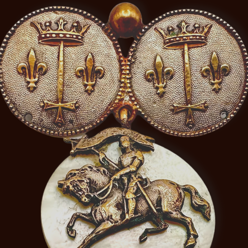 Thumbnail: VICTORIAN -- French Joan of Arc Heraldic Brooch