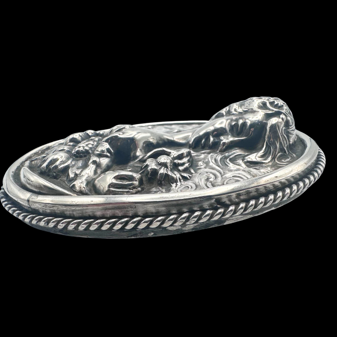Thumbnail: ART NOUVEAU – Rare MASSIVE Antique French Silver BROOCH-PENDANT