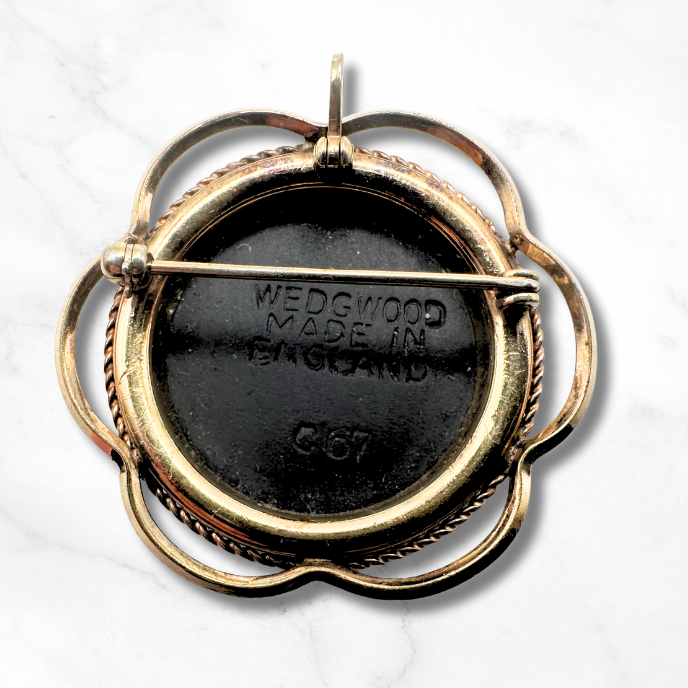 Thumbnail: VINTAGE – Black WEDGWOOD “The Three Graces” Pendant-Brooch