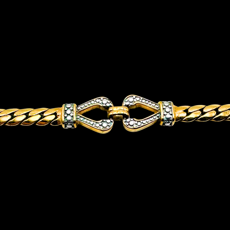 Thumbnail: VINTAGE – French Silver & Gold Two-Tone Necklace