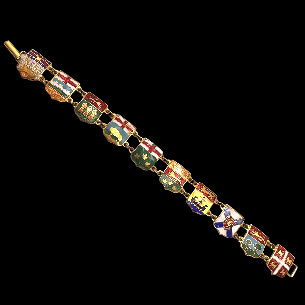 Thumbnail: ART DECO - CANADIAN Heraldic GRAND TOUR Bracelet