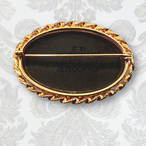 Thumbnail: VINTAGE – Large Black WEDGWOOD Neoclassical DIANA THE HUNTRESS Brooch