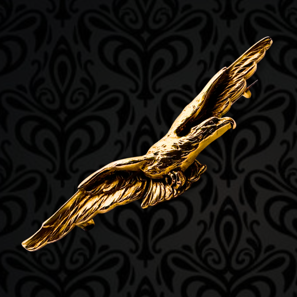 NAPOLEON III – 18k Rolled Gold EAGLE Brooch – Hallmark “FIX”