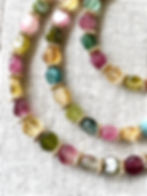 Bijoux, bracelets création fait fait, plaqué or 18 carats 3 microns et Tourmaline multicolore, fabrication artisanale