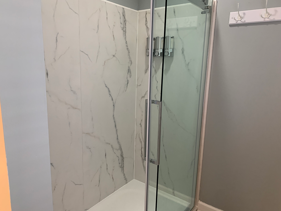 new shower master bath