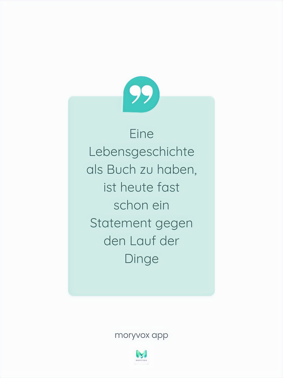 Eine Lebensgeschichte als Buch zu haben, ist heute fast schon ein Statement gegen den Lauf der Dinge
