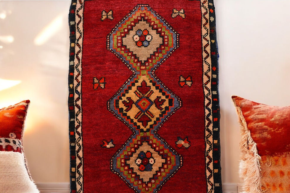 Miniatura: Red Color Vintage Anatolian Ottoman Style Carpet 87cm x 55cm