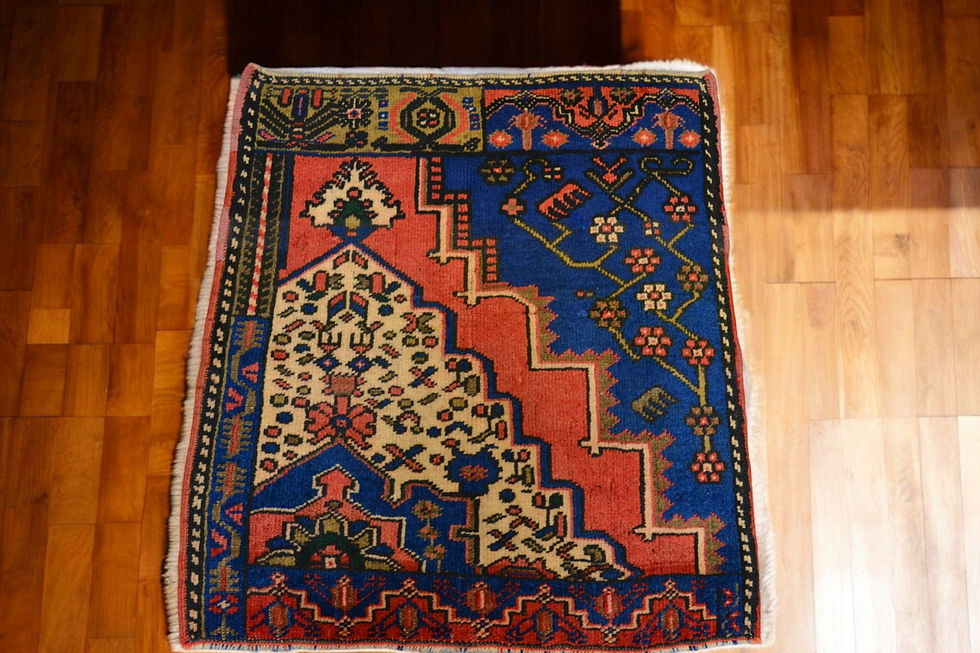 Miniatura: 58cm x 64cm Hanmade Turkish Carpet Original Handspin Wool Organic Dye Rug