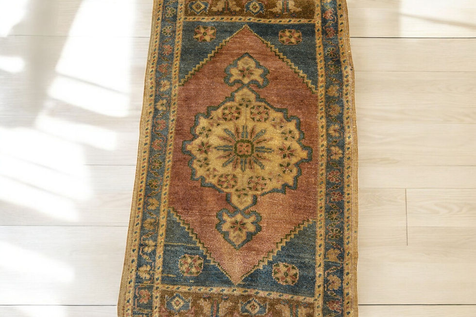 Thumbnail: Vintage Handmade Carpet 95cm x 49cm