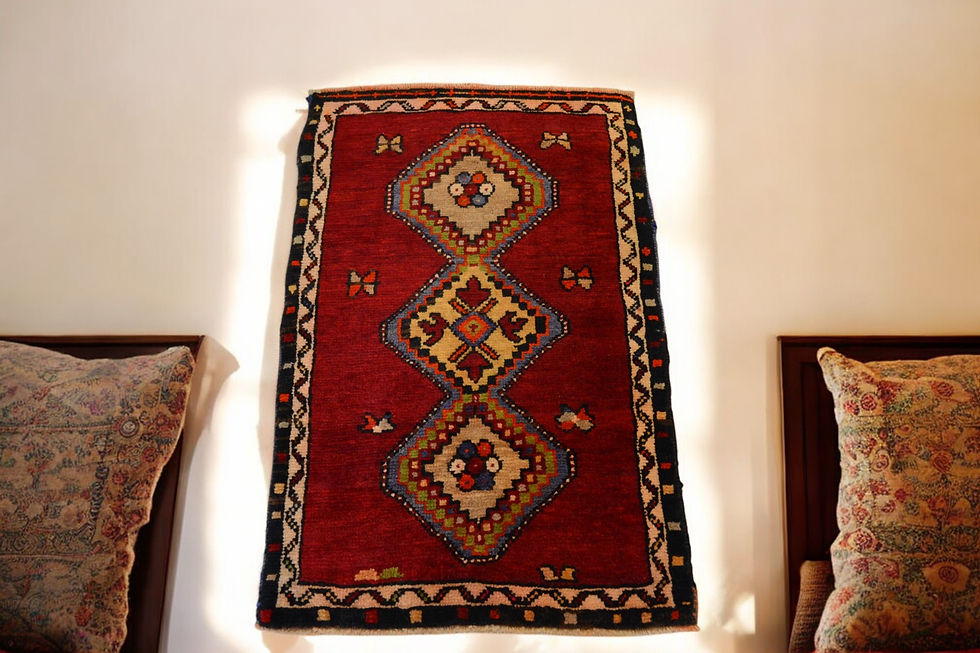 Miniatura: Red Color Vintage Anatolian Ottoman Style Carpet 87cm x 55cm
