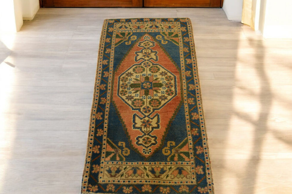 Miniature : Tribal Handmade Turkish Carpet Wool Rug 106cm x 55cm