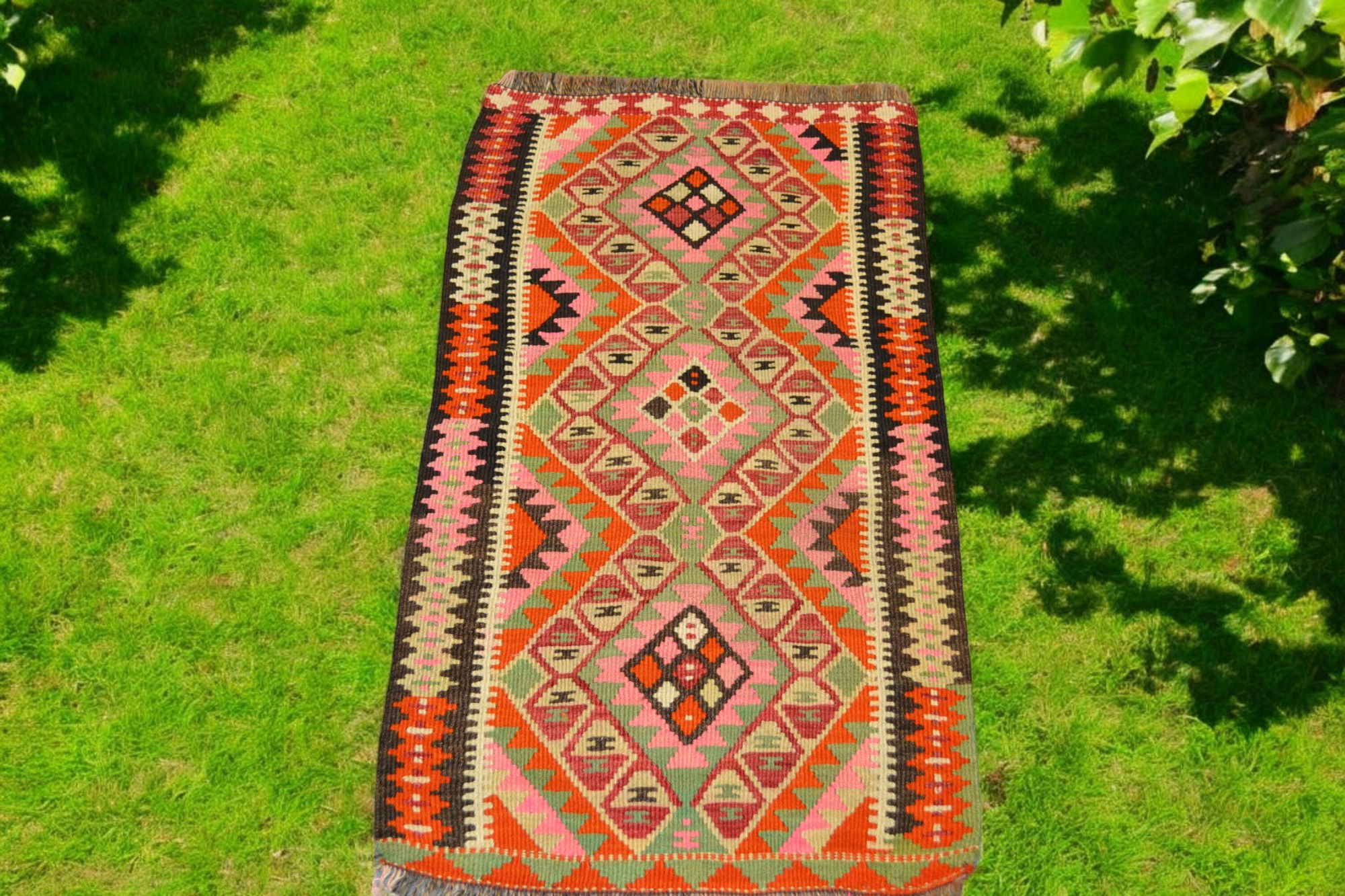 Original Handmade Kilim Wool Turkish Rug 87cm x 49cm
