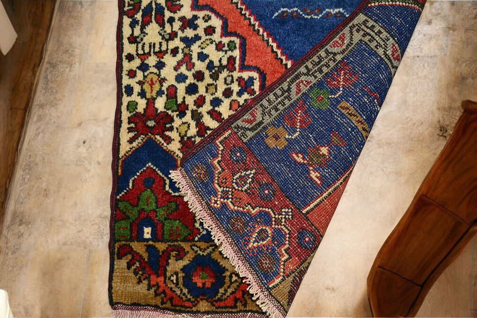 Thumbnail: Original Turkish Sample Vintage Rug Carpet 57cm x 75cm