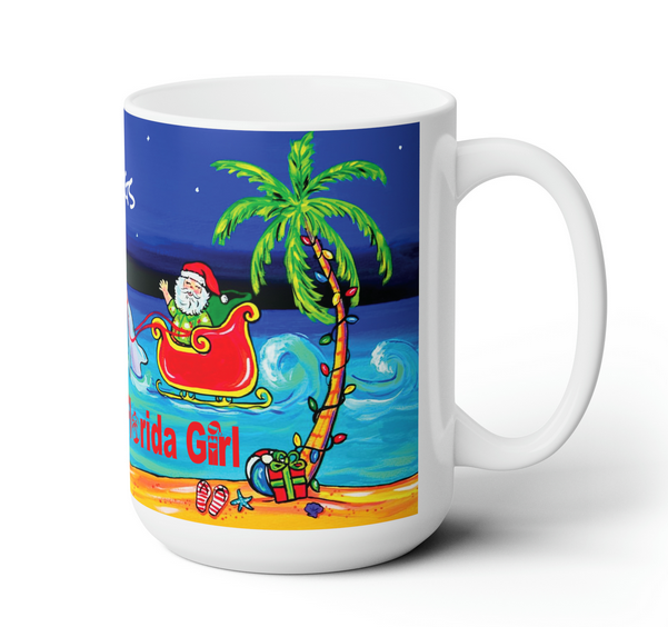 xmas themed florida beach mug