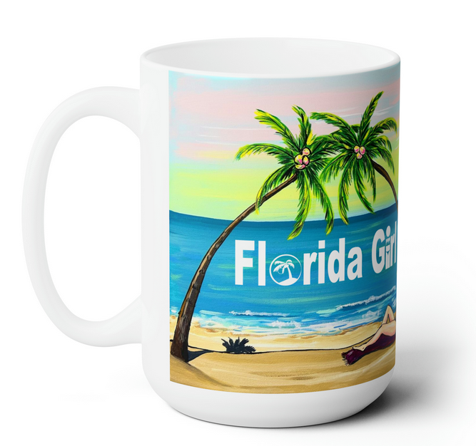 florida girl beach day coffee mug volkswagon surfing