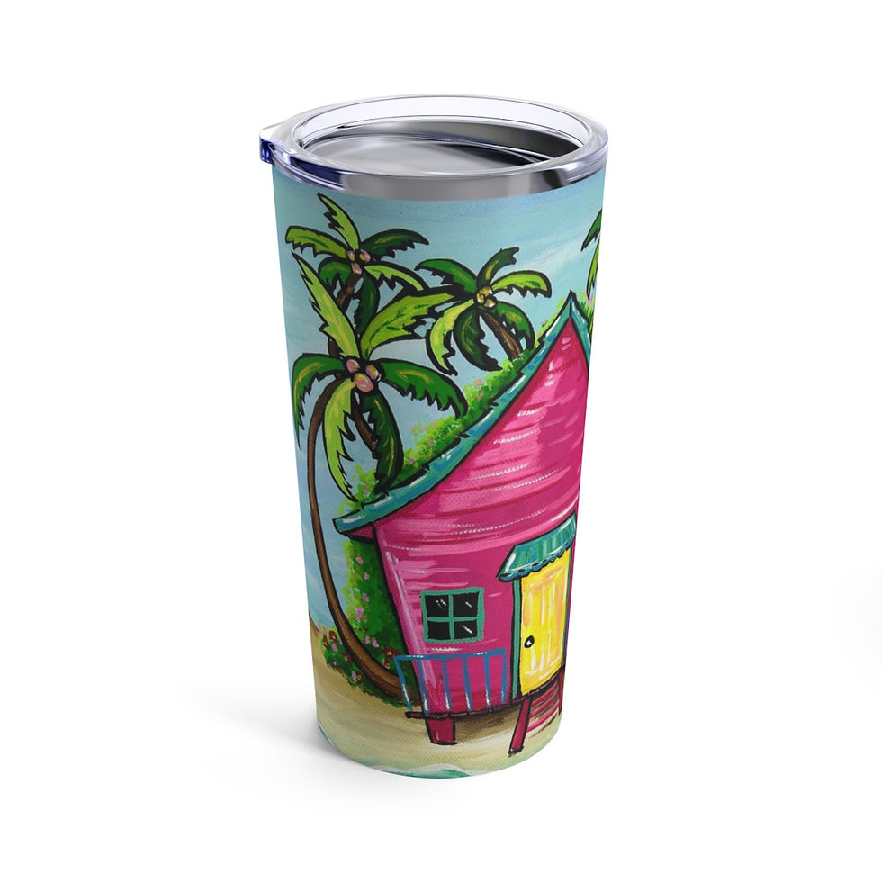 Thumbnail: beach themed cabana tumbler by florida girl