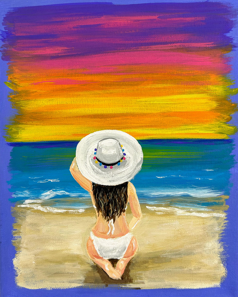 Sunset Beach 11x14" Faux Canvas Print