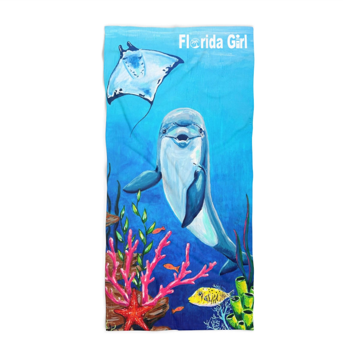 dolphin florida theme 30x60 beach towel