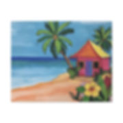 Florida Girl Canvas - House on a Beach