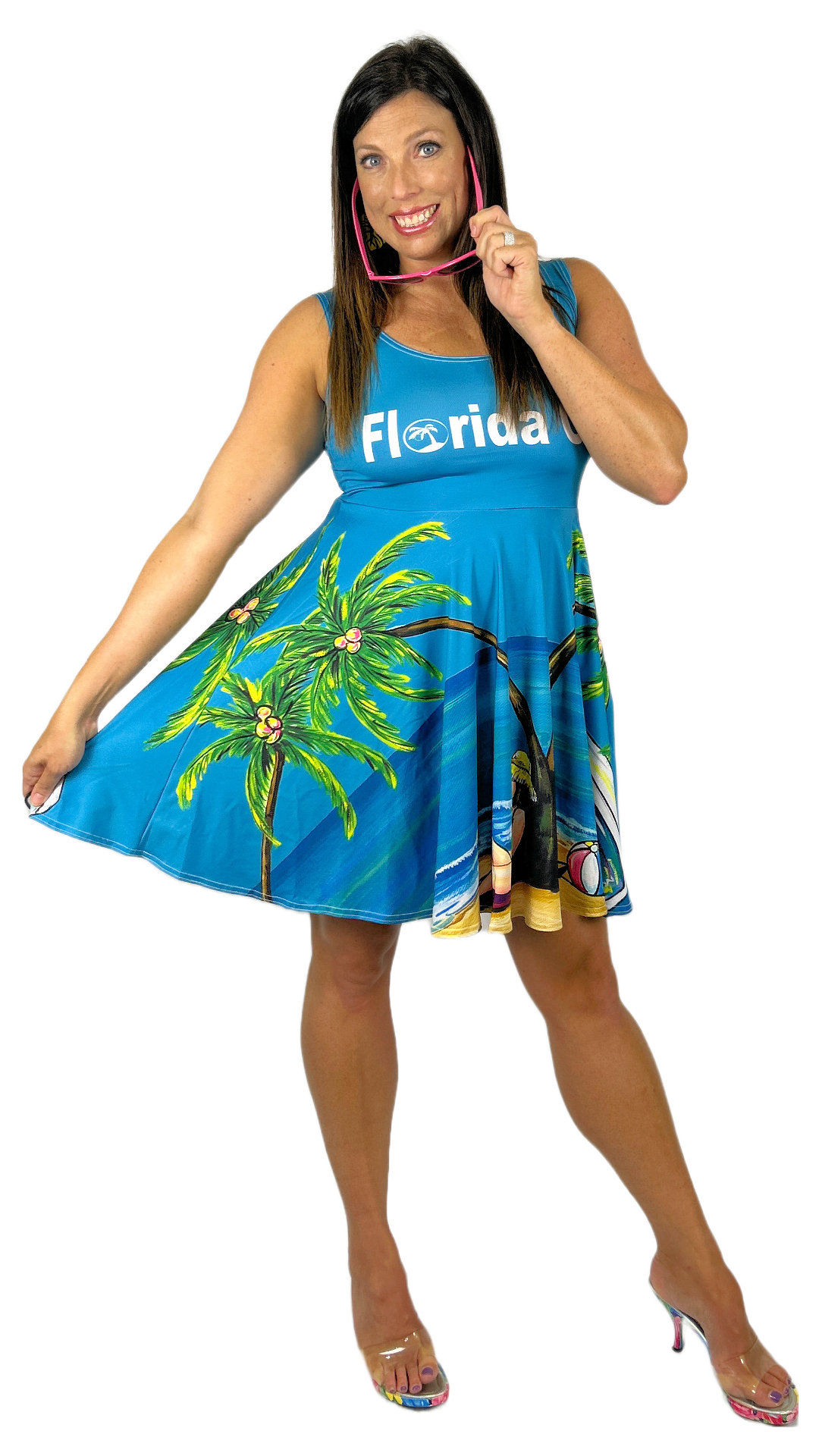 florida girl beach themed skater dress