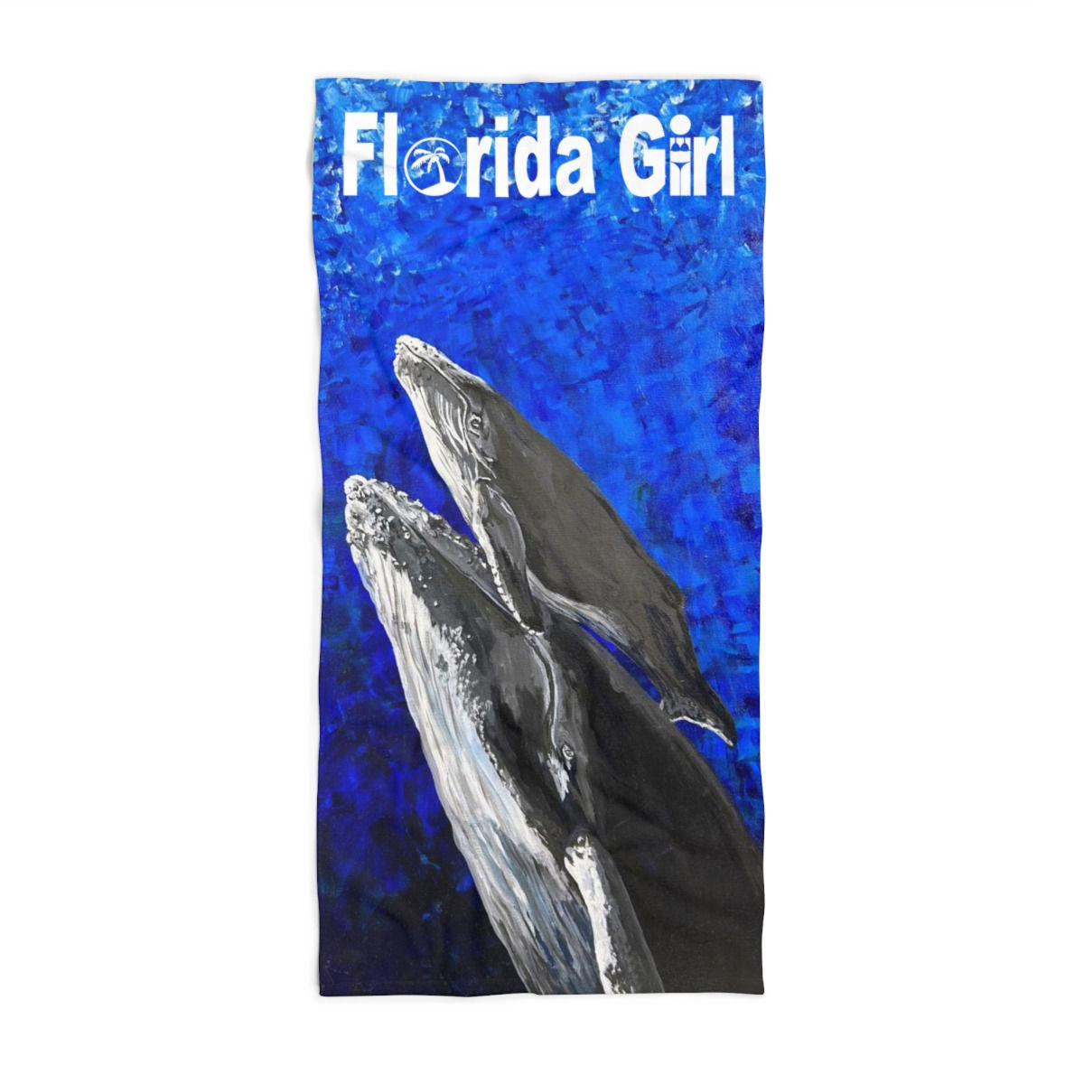florida theme beach towel 30x60 whales