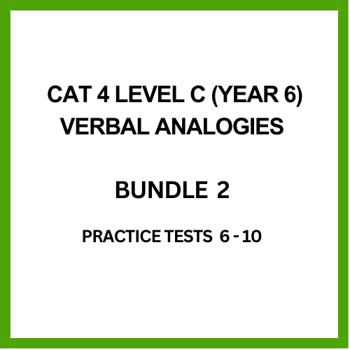 Image of CAT 4 LEVEL C (YEAR 6) VERBAL ANALOGIES - BUNDLE 2 (Tests 6 - 10)  – Practice tests with answers and explanations