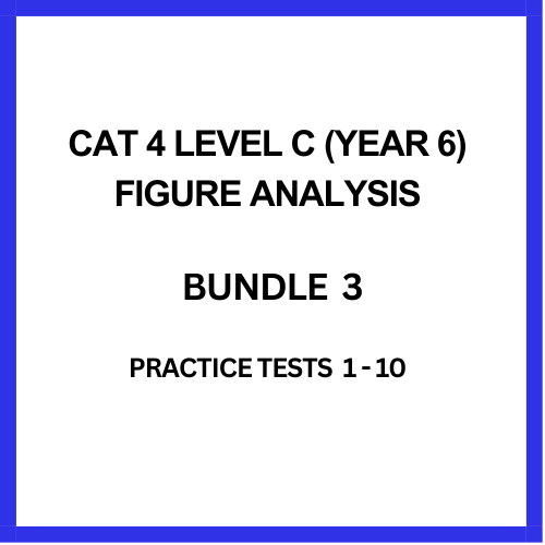 Image of CAT 4 LEVEL C (YEAR 6) FIGURE ANALYSIS - BUNDLE 3 (Tests 1 - 10)  – Practice tests with answers and explanations