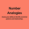 Number Analogies – Quantitative Reasoning module. Helps students identify numerical patterns and relationships.			
