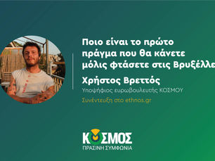 Ποιο είναι το πρώτο πράγμα που θα κάνετε μόλις φτάσετε στις Βρυξέλλες; - Χρήστος Βρεττός για το Έθνος